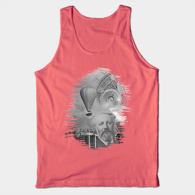 Sci-Fi Visionary - Jules Verne Aeronautical Vehicle 3 Tank Top by EDDArt